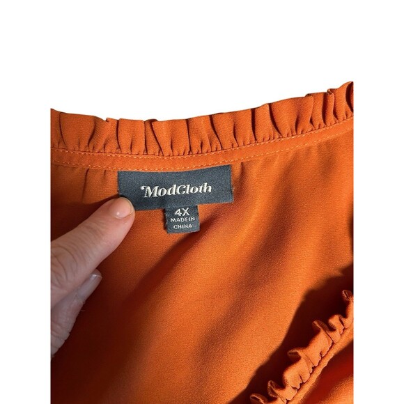 ModCloth‎ Rust Womens Ruffled Sleeveless Lightweight 3X Vacation Travel Fairy - Picture 5 of 7